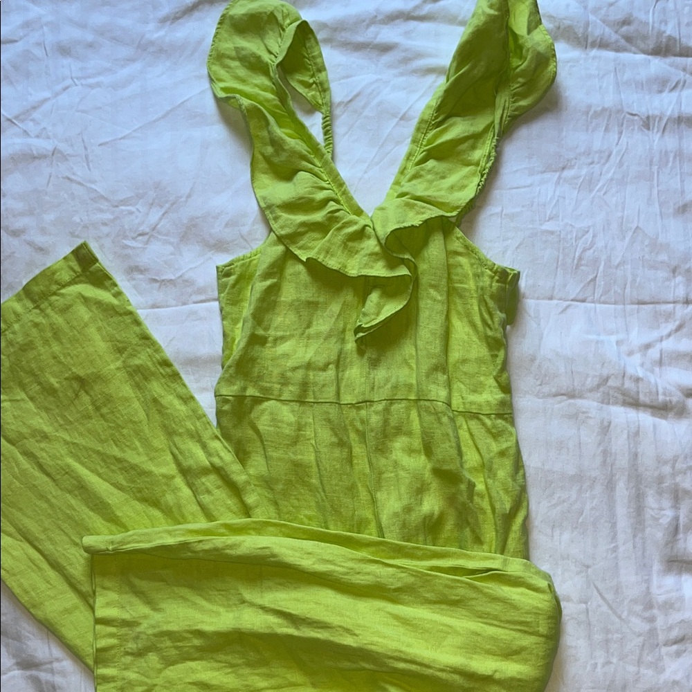 Zara Lime Green Ruffle Bodysuit